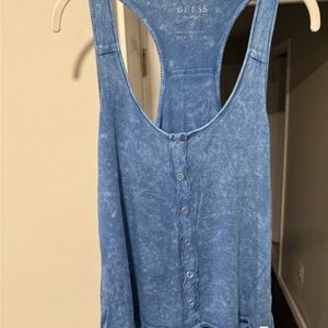 GUESS Denim Blue Button-Front Tank Top